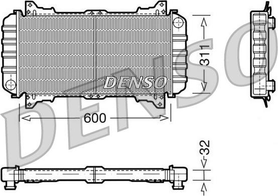 Denso DRM10016 - Радиатор, охлаждане на двигателя vvparts.bg