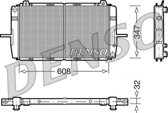 Denso DRM10080 - Радиатор, охлаждане на двигателя vvparts.bg