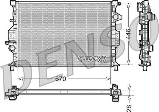 Denso DRM10088 - Радиатор, охлаждане на двигателя vvparts.bg