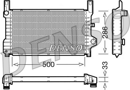 Denso DRM10036 - Радиатор, охлаждане на двигателя vvparts.bg