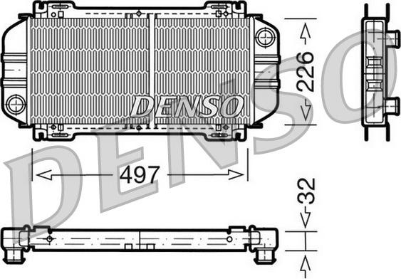 Denso DRM10033 - Радиатор, охлаждане на двигателя vvparts.bg