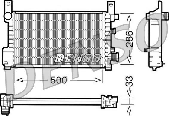 Denso DRM10037 - Радиатор, охлаждане на двигателя vvparts.bg