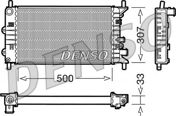 Denso DRM10024 - Радиатор, охлаждане на двигателя vvparts.bg