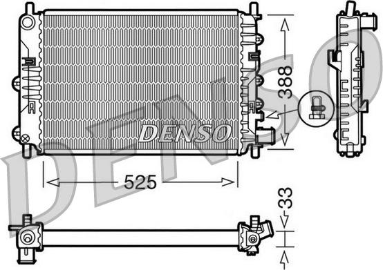 Denso DRM10025 - Радиатор, охлаждане на двигателя vvparts.bg