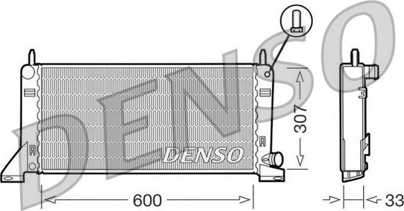 Denso DRM10020 - Радиатор, охлаждане на двигателя vvparts.bg