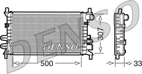 Denso DRM10027 - Радиатор, охлаждане на двигателя vvparts.bg