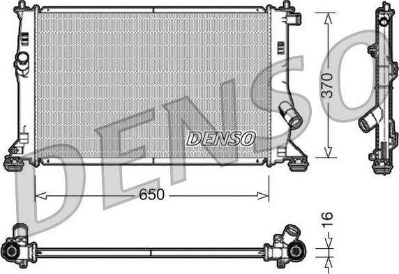 Denso DRM10076 - Радиатор, охлаждане на двигателя vvparts.bg