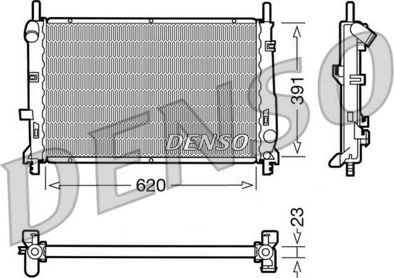 Denso DRM10070 - Радиатор, охлаждане на двигателя vvparts.bg