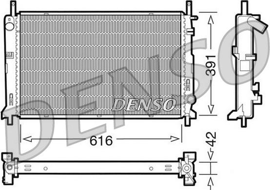 Denso DRM10071 - Радиатор, охлаждане на двигателя vvparts.bg