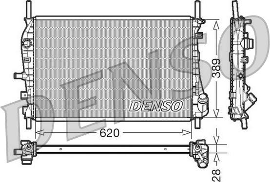 Denso DRM10073 - Радиатор, охлаждане на двигателя vvparts.bg