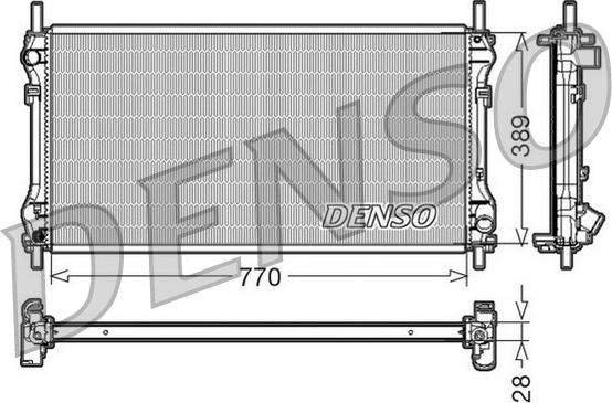 Denso DRM10104 - Радиатор, охлаждане на двигателя vvparts.bg