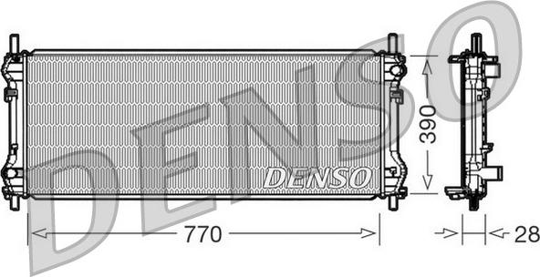 Denso DRM10103 - Радиатор, охлаждане на двигателя vvparts.bg