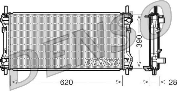 Denso DRM10102 - Радиатор, охлаждане на двигателя vvparts.bg