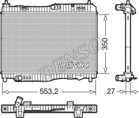 Denso DRM10116 - Радиатор, охлаждане на двигателя vvparts.bg