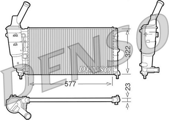 Denso DRM13006 - Радиатор, охлаждане на двигателя vvparts.bg