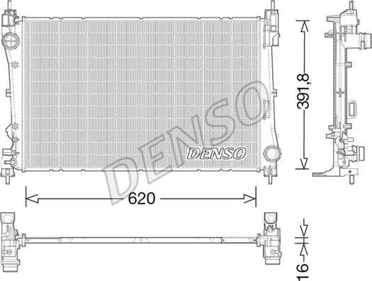 Denso DRM13017 - Радиатор, охлаждане на двигателя vvparts.bg