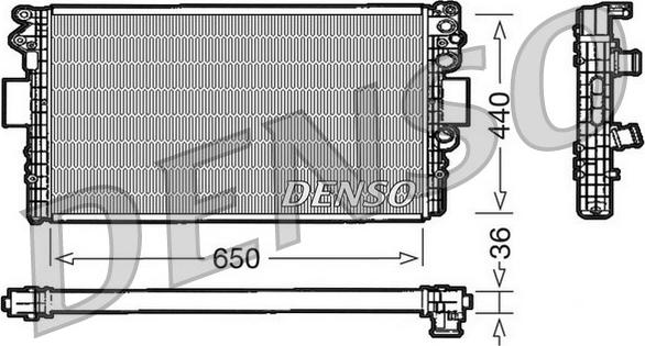 Denso DRM12004 - Радиатор, охлаждане на двигателя vvparts.bg
