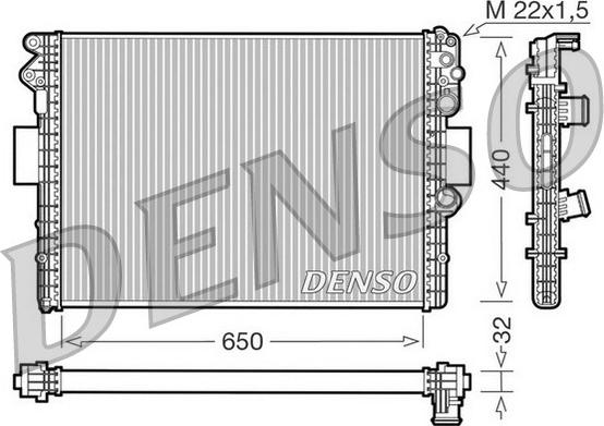 Denso DRM12001 - Радиатор, охлаждане на двигателя vvparts.bg