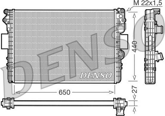 Denso DRM12002 - Радиатор, охлаждане на двигателя vvparts.bg