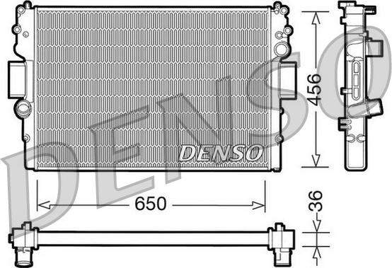 Denso DRM12007 - Радиатор, охлаждане на двигателя vvparts.bg