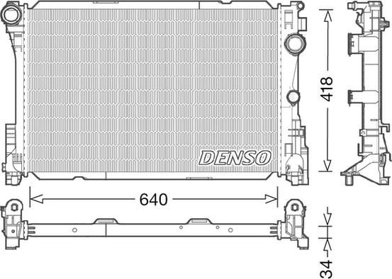 Denso DRM17049 - Радиатор, охлаждане на двигателя vvparts.bg