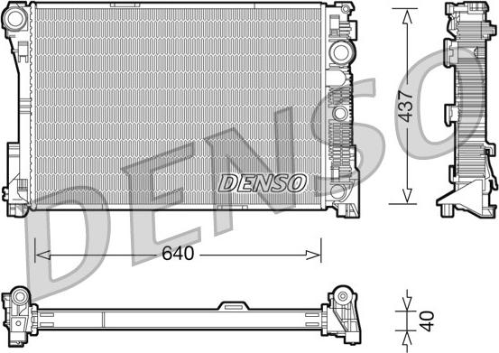 Denso DRM17045 - Радиатор, охлаждане на двигателя vvparts.bg