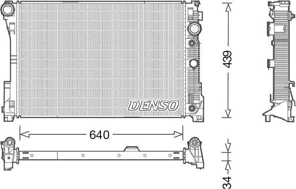 Denso DRM17048 - Радиатор, охлаждане на двигателя vvparts.bg