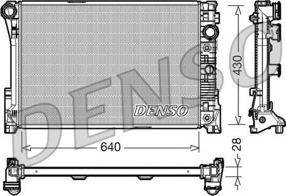 Denso DRM17043 - Радиатор, охлаждане на двигателя vvparts.bg