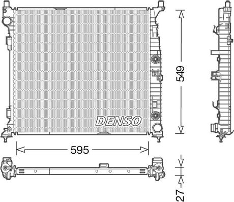 Denso DRM17055 - Радиатор, охлаждане на двигателя vvparts.bg