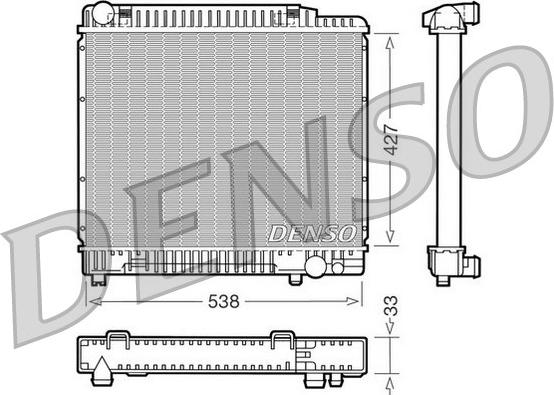 Denso DRM17050 - Радиатор, охлаждане на двигателя vvparts.bg