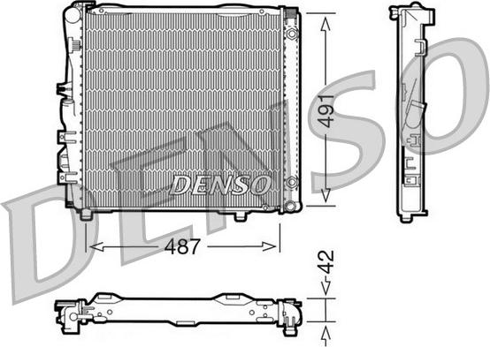 Denso DRM17052 - Радиатор, охлаждане на двигателя vvparts.bg