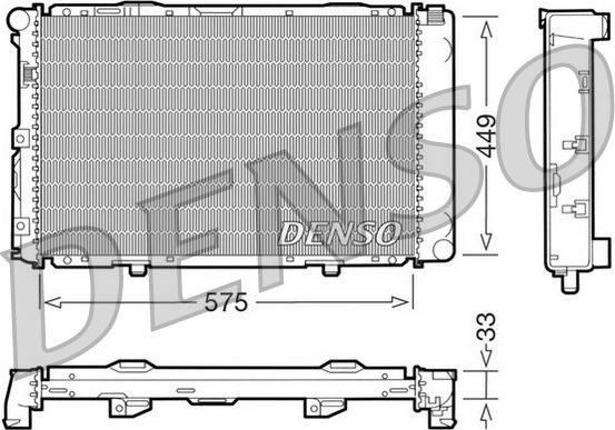 Denso DRM17066 - Радиатор, охлаждане на двигателя vvparts.bg