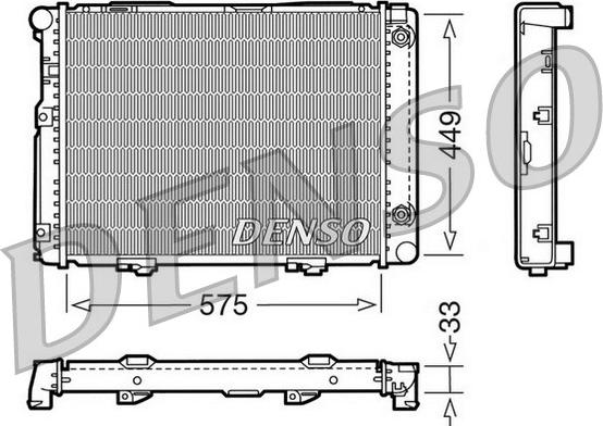 Denso DRM17061 - Радиатор, охлаждане на двигателя vvparts.bg