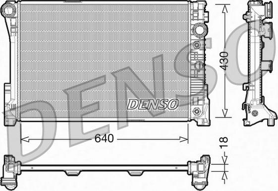 Denso DRM17005 - Радиатор, охлаждане на двигателя vvparts.bg