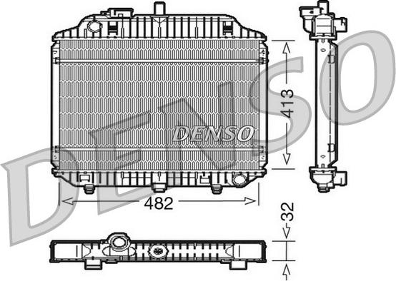 Denso DRM17010 - Радиатор, охлаждане на двигателя vvparts.bg