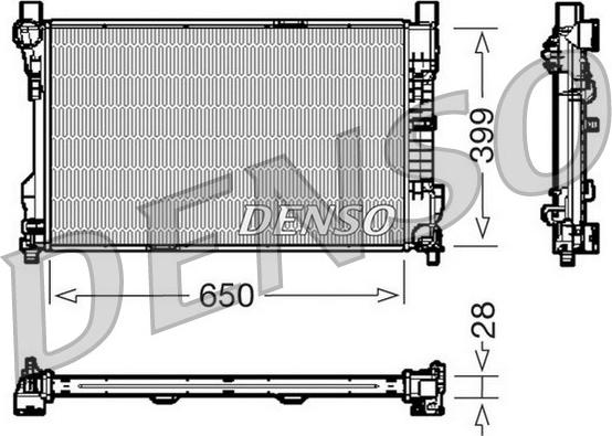 Denso DRM17080 - Радиатор, охлаждане на двигателя vvparts.bg