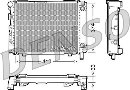 Denso DRM17029 - Радиатор, охлаждане на двигателя vvparts.bg