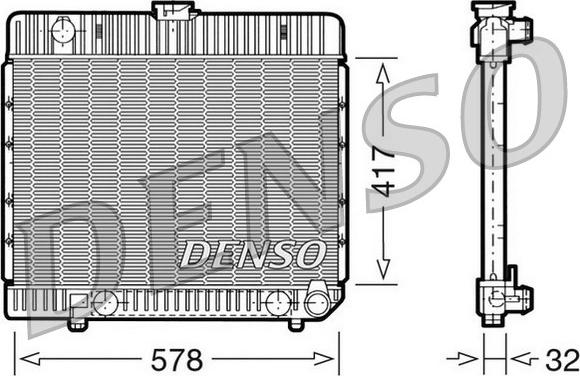 Denso DRM17024 - Радиатор, охлаждане на двигателя vvparts.bg