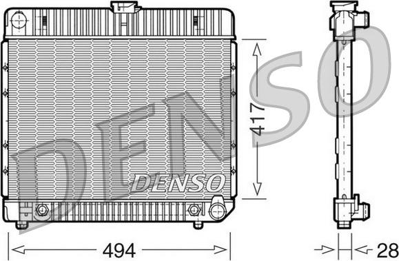 Denso DRM17021 - Радиатор, охлаждане на двигателя vvparts.bg