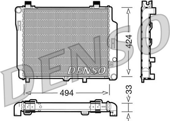 Denso DRM17074 - Радиатор, охлаждане на двигателя vvparts.bg