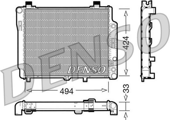 Denso DRM17075 - Радиатор, охлаждане на двигателя vvparts.bg