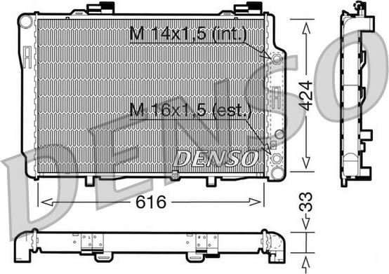 Denso DRM17071 - Радиатор, охлаждане на двигателя vvparts.bg