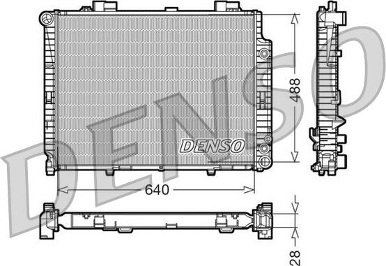 Denso DRM17101 - Радиатор, охлаждане на двигателя vvparts.bg