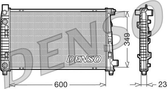 Denso DRM17102 - Радиатор, охлаждане на двигателя vvparts.bg