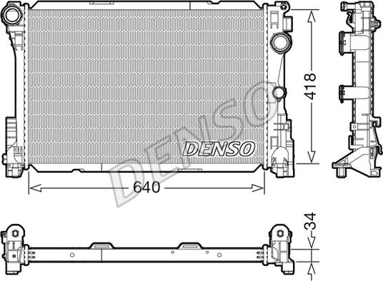 Denso DRM17115 - Радиатор, охлаждане на двигателя vvparts.bg