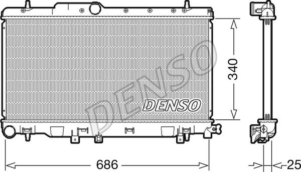 Denso DRM36019 - Радиатор, охлаждане на двигателя vvparts.bg