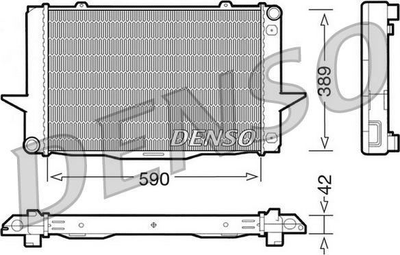 Denso DRM33042 - Радиатор, охлаждане на двигателя vvparts.bg