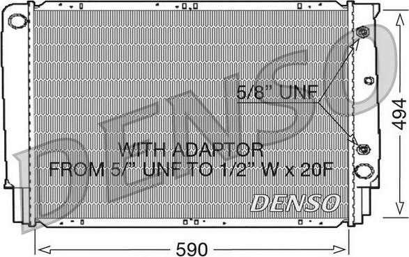 Denso DRM33054 - Радиатор, охлаждане на двигателя vvparts.bg