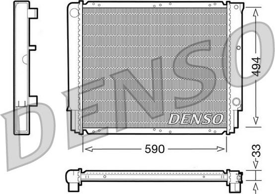 Denso DRM33050 - Радиатор, охлаждане на двигателя vvparts.bg