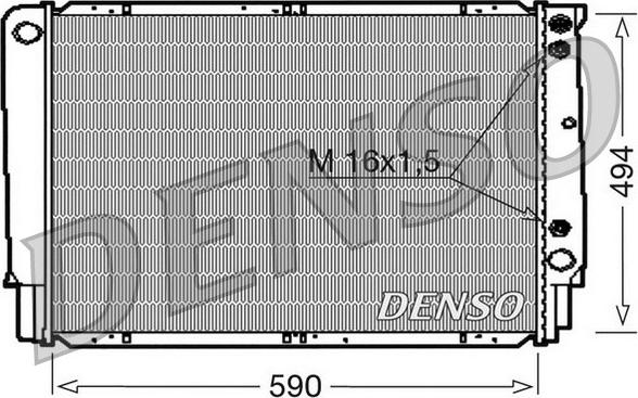 Denso DRM33053 - Радиатор, охлаждане на двигателя vvparts.bg